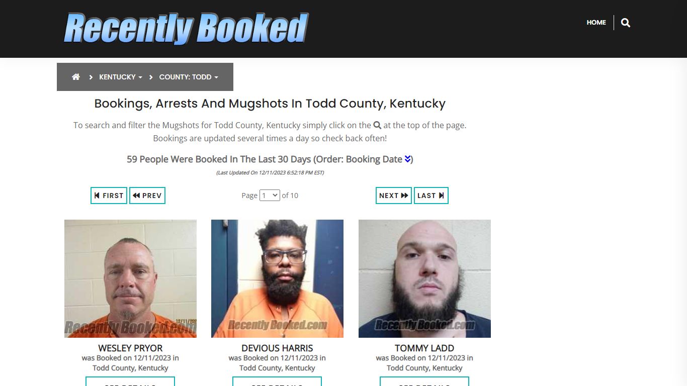 Recent bookings, Arrests, Mugshots in Todd County, Kentucky